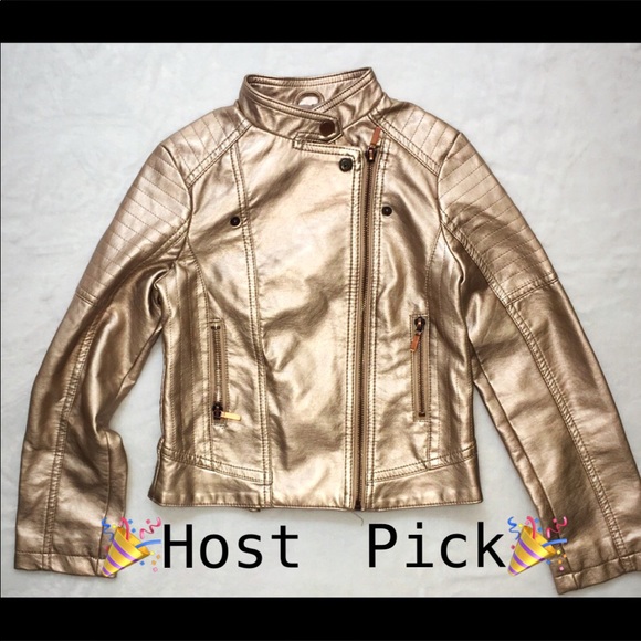 🎉HP🎉 Art Class Gold Moto Jacket - Picture 2 of 8